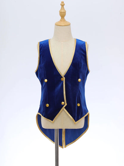 Boys Medieval Renaissance Tailcoat Vest Costume (Age 6-16YRS)