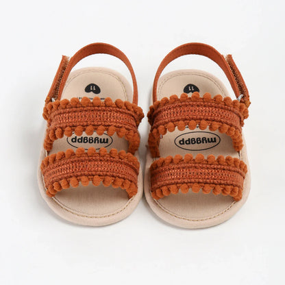 Baby Girl's Open Toes Sandals (Newborn-18M) Brown