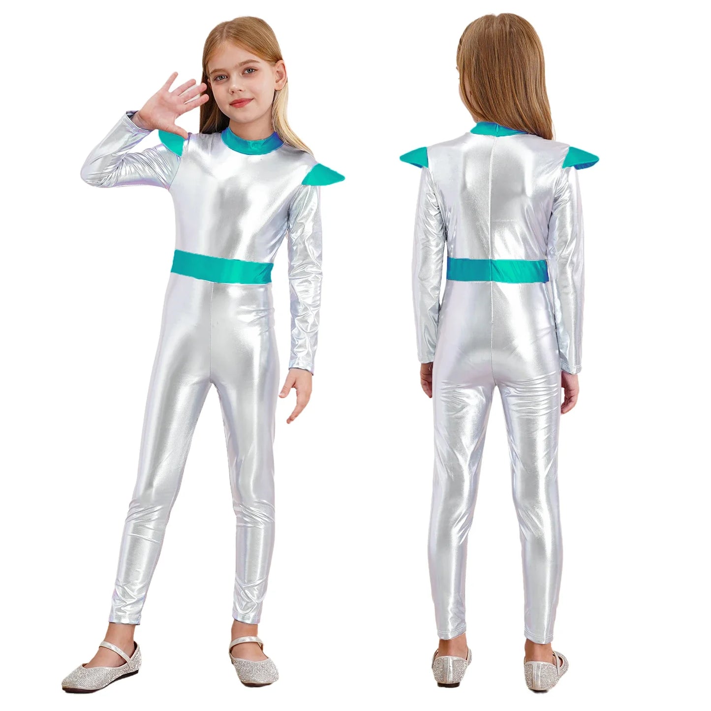 Girls Alien Robot Costume Jumpsuit (Age 6-16 YRS)
