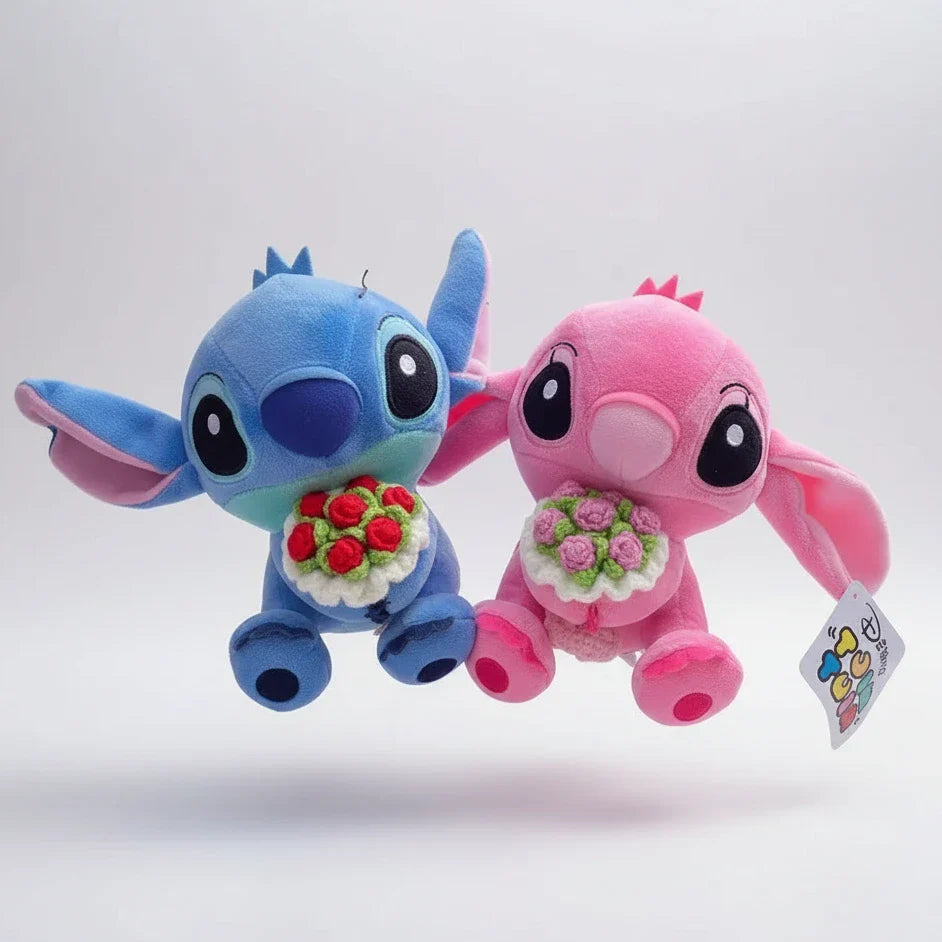 Lilo & Stitch Couple Plush Models | Cute Cartoon Stuffed Dolls • Kawaii Pendant Toys