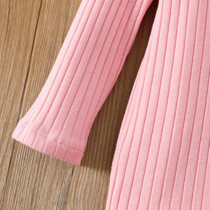 Girl's Basic Knit Long Sleeve Dress (Age 24M-6YRS)