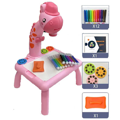 Children LED Projector Drawing Table Painting Table