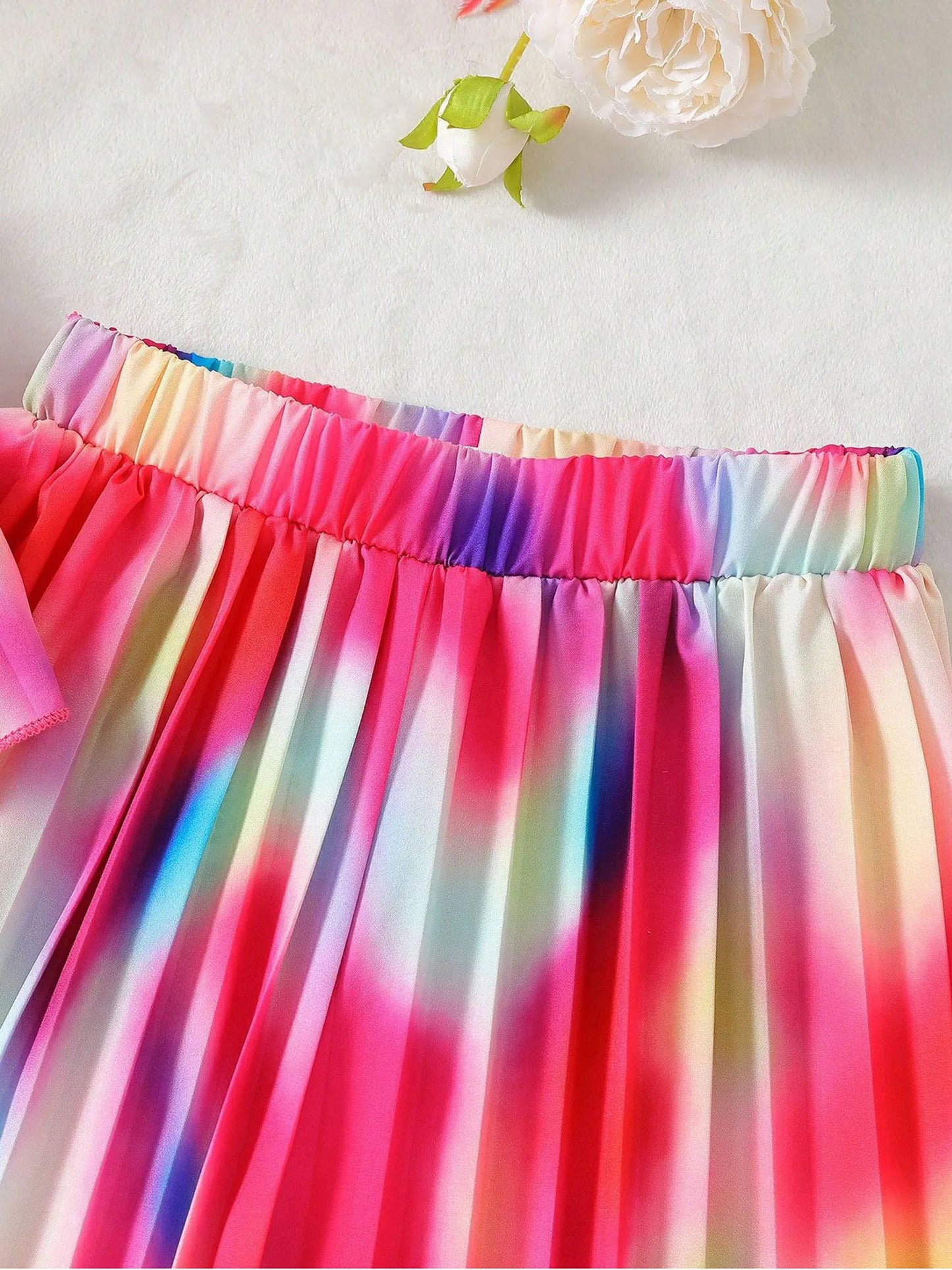 Girls Pleated Spaghetti Strap Camisoles Top & Wideleg Trousers (Age 4-7YRS)