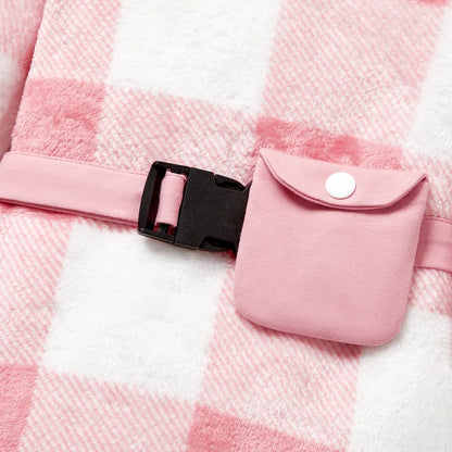 Girls Waist Bag Houndstooth Long Sleeve Dress Set (Age 24M-6YRS)