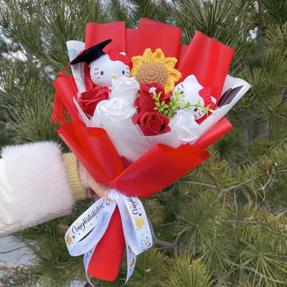 Plush Miss Kitty Stuffed Gift Flower Bouquet