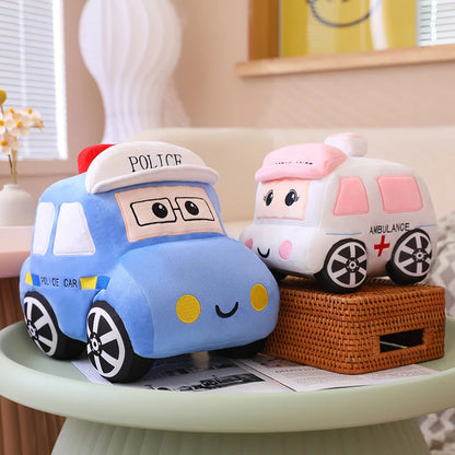 Plush Police Ambulance Taxi Cars Stuffed Toy - 30/40CM