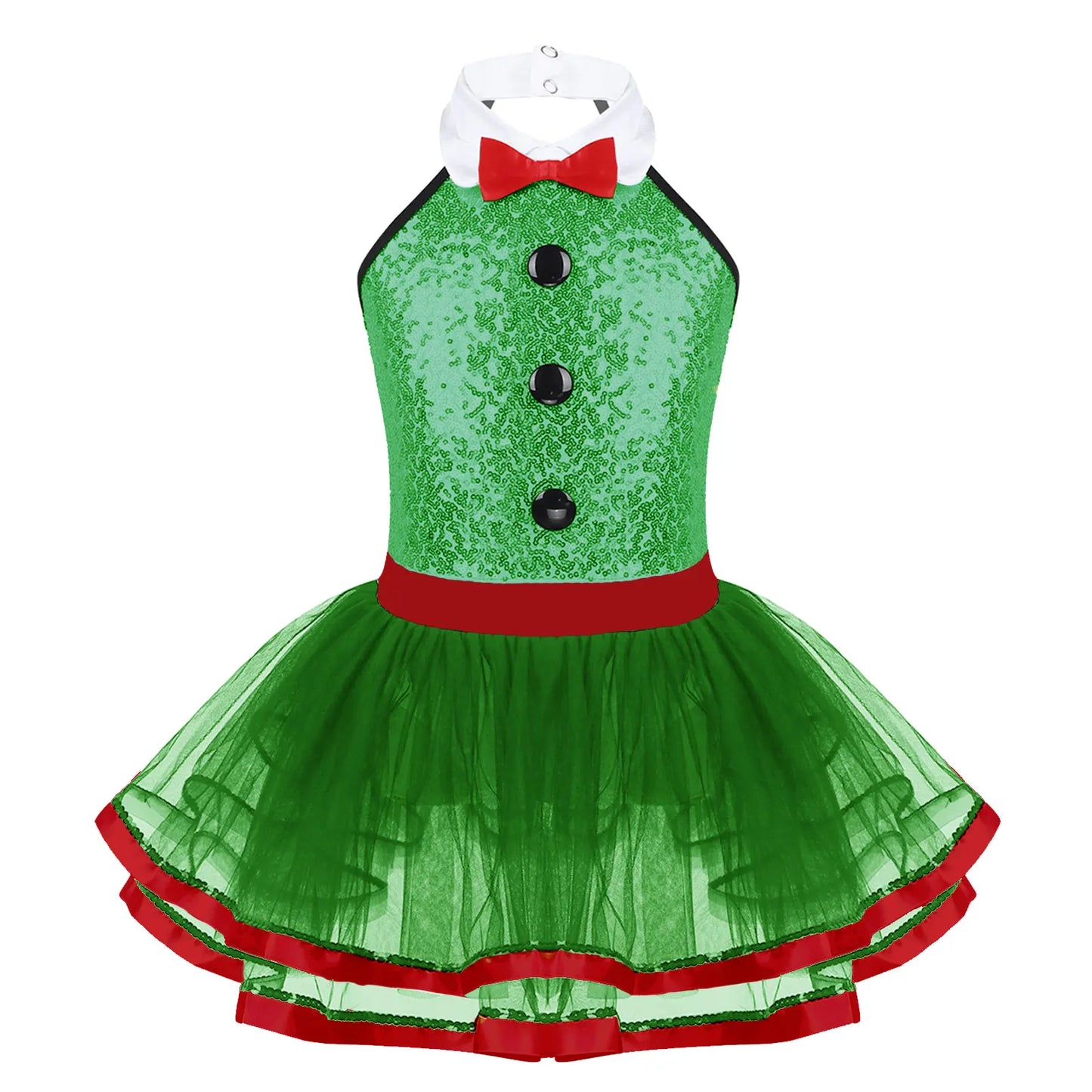 Girls Dance Sleeveless Sequin Leotard Dress (Age 4-14 YRS)
