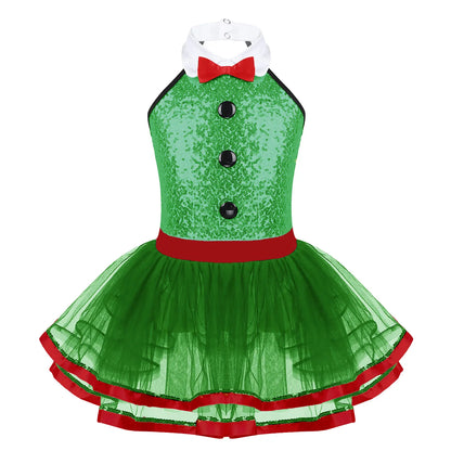 Girls Dance Sleeveless Sequin Leotard Dress (Age 4-14 YRS)