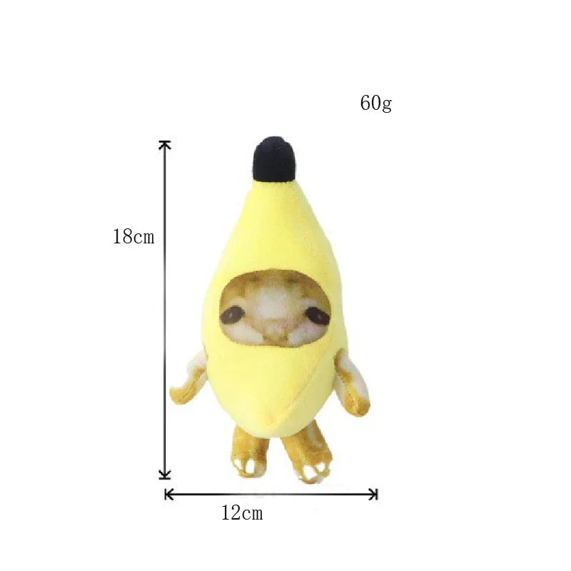 Crying Banana Cat Doll Key Chain - 18cm