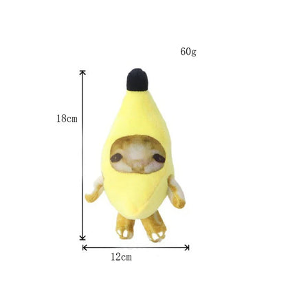 Crying Banana Cat Doll Key Chain - 18cm