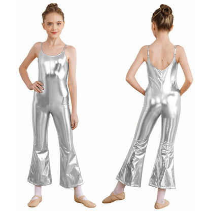 Girls Metallic Gymnastic Jumpsuit (Age 4-16YRS)