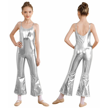 Girls Metallic Gymnastic Jumpsuit (Age 4-16YRS)