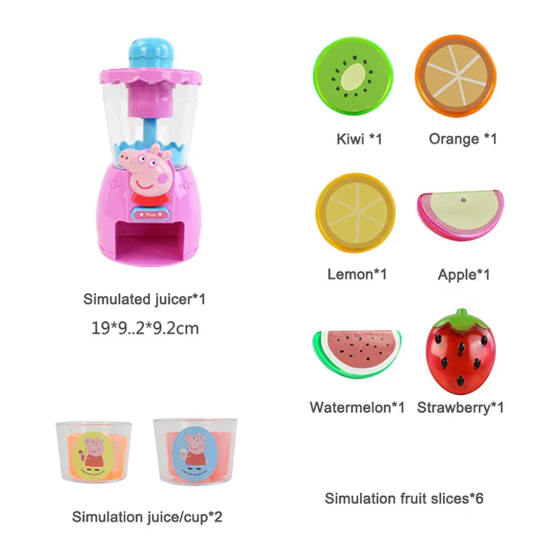 Peppa Pig Simulated Juicer Kids Playing House Emulation Blender Toy Simulation Fruits Toddler Early Tducation Children's Gifts