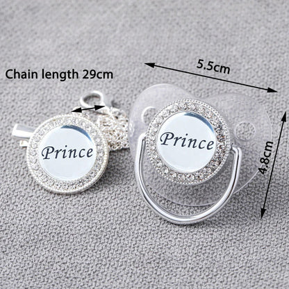 Baby Rhinestone Silver Luxury Pacifier Dummy Clips