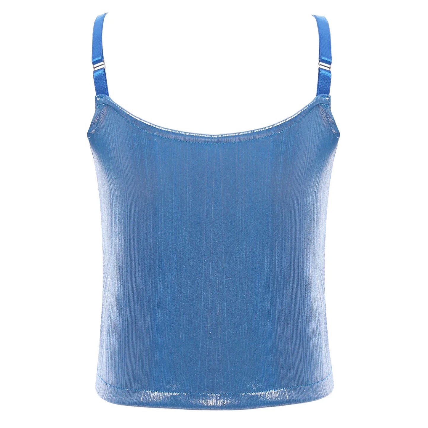 Girls Metallic Shiny Vest Crop Top (Age 24M-16 YRS)