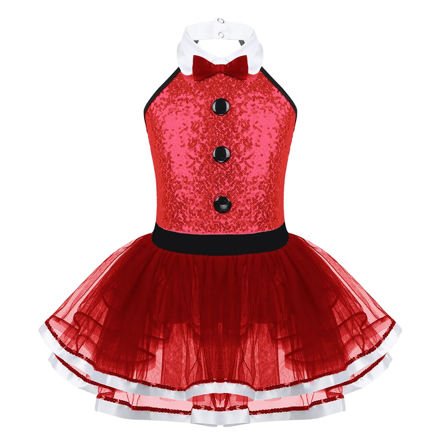 Girls Dance Sleeveless Sequin Leotard Dress (Age 4-14 YRS)