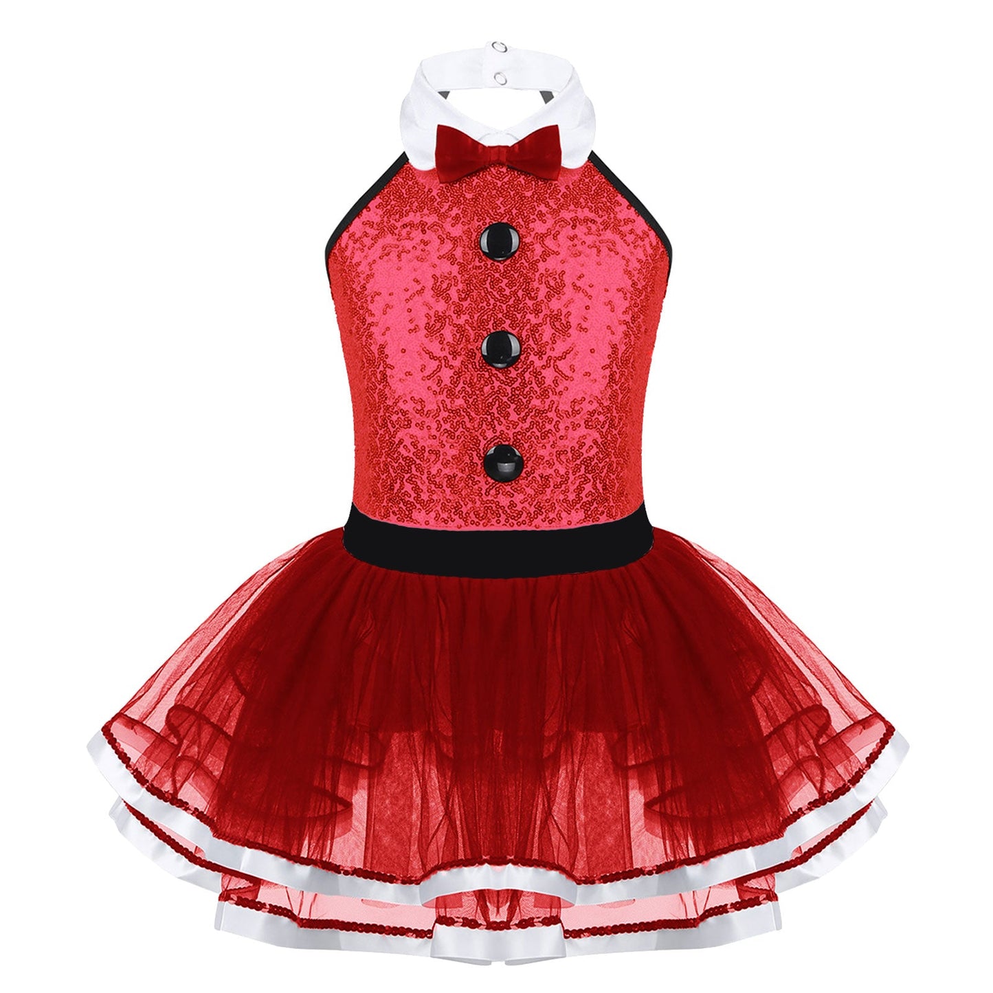 Girls Dance Sleeveless Sequin Leotard Dress (Age 4-14 YRS)