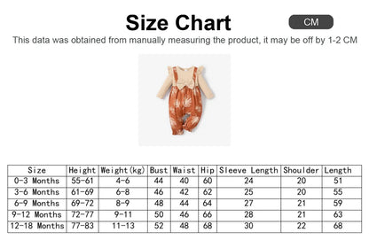 Baby Girls Plant Print Rib-knit Panel 2 In 1 Jumpsuit (Age Newborn-18M)