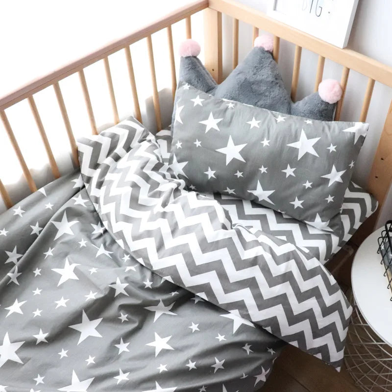 Baby Crib Bedding Pillowcase Duvet Cover & Sheet (3 Pack)