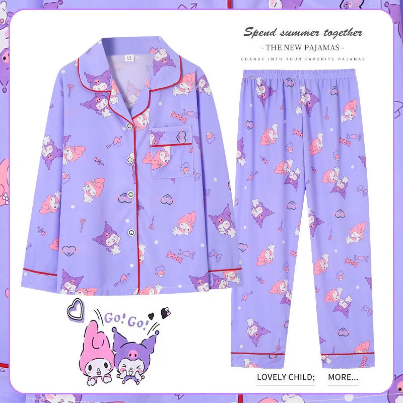 Girls/Boys Kuromi Pattern Pyjamas, (Age 5-11 YRS)
