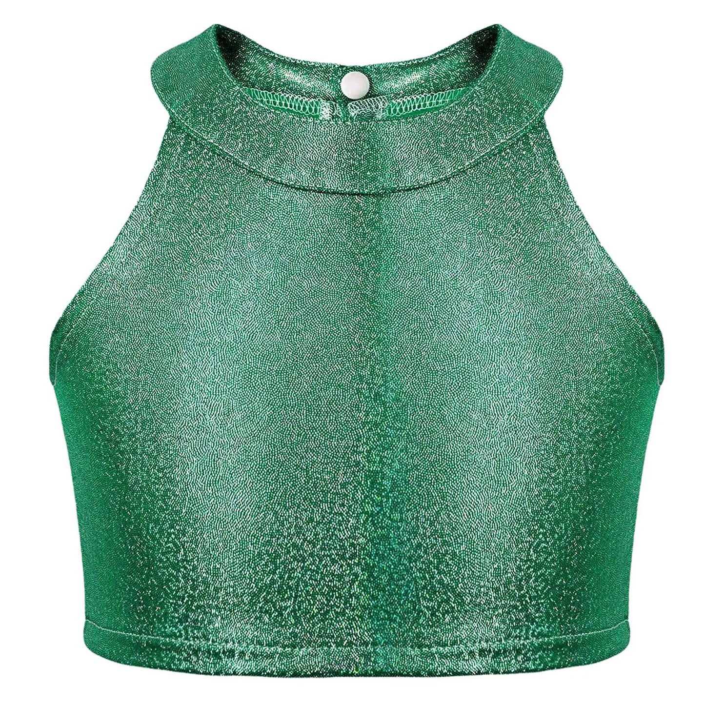 Girls Metallic Shiny Sleeveless Crop Top (Age 24M-16 YRS)