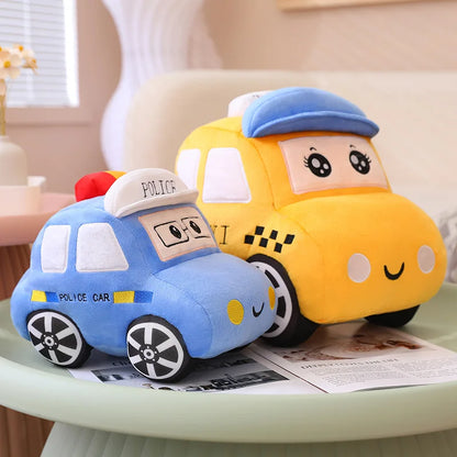 Plush Police Ambulance Taxi Cars Stuffed Toy - 30/40CM