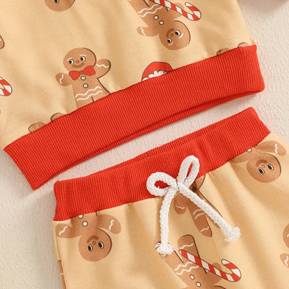Baby Gingerbread Print Christmas Pyjamas (Age 3M-3YRS)