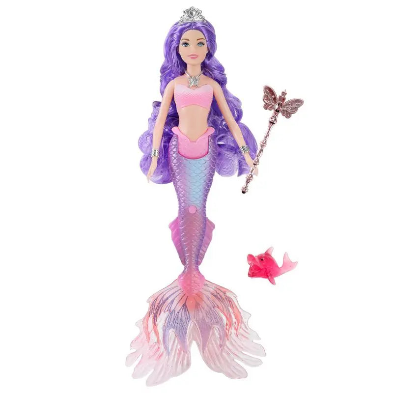 Mermaid Dolls Music Lighting Kids Toys Colorful Doll Body Pink Blue Red Purple Hair Miniature Accessories For Children DIY Game Purple