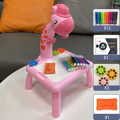 Children LED Projector Drawing Table Painting Table