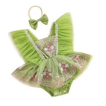 Baby Girls Embroidered Romper (Age 3M-24M)