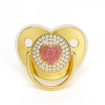 Luxury Rhinestone Baby Pacifier Crown Dummy