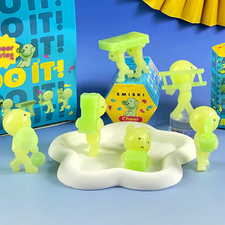 Smiski Life Worker Series – Glow-in-the-Dark Hippers Blind Box Figures | 12-Piece Tabletop Collectibles