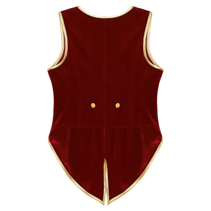 Boys Medieval Renaissance Tailcoat Vest Costume (Age 6-16YRS)