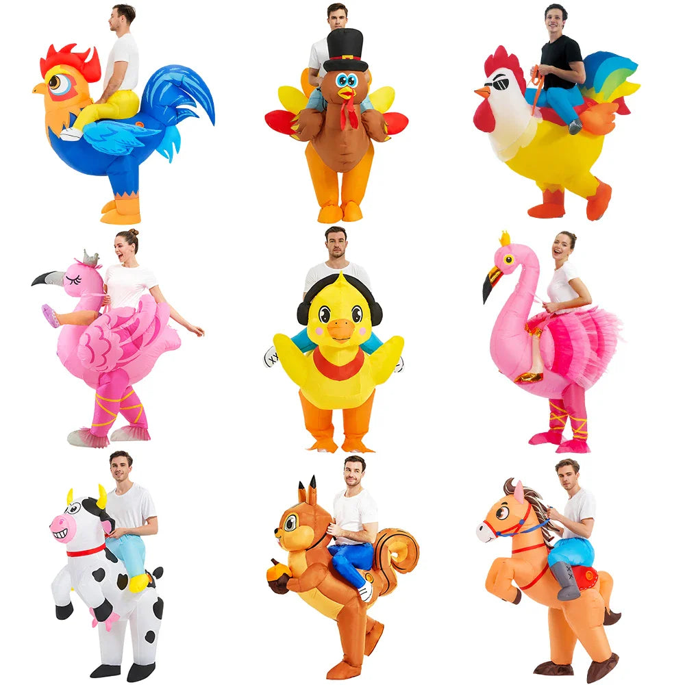 Adult Chicken Inflatable Rooster Costume Animal Flamingo Costume