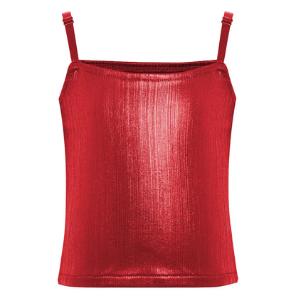 Girls Metallic Shiny Vest Crop Top (Age 24M-16 YRS)