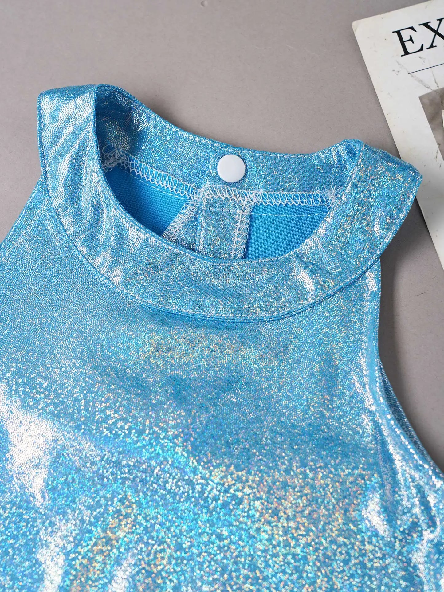 Girls Metallic Shiny Sleeveless Crop Top (Age 24M-16 YRS)