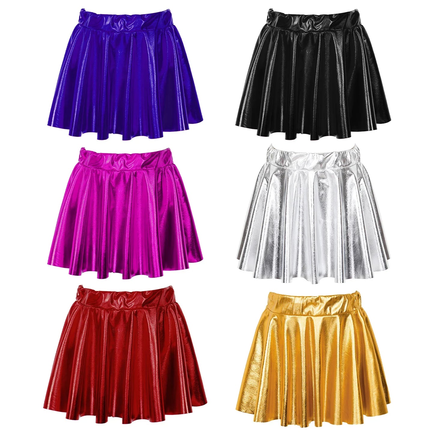 Girls Metallic Pleated Skirt (Age 2-16 YRS)