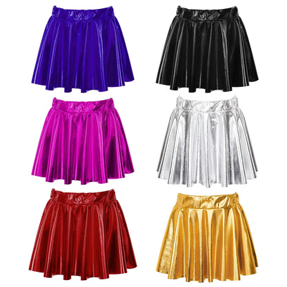 Girls Metallic Pleated Skirt (Age 2-16 YRS)