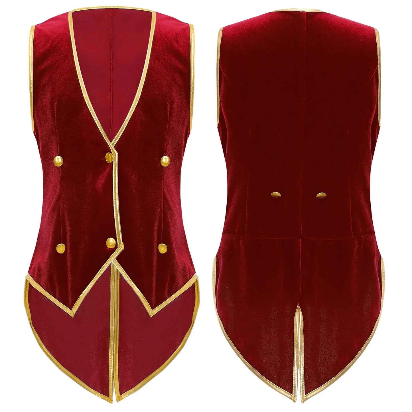 Boys Medieval Renaissance Tailcoat Vest Costume (Age 6-16YRS)