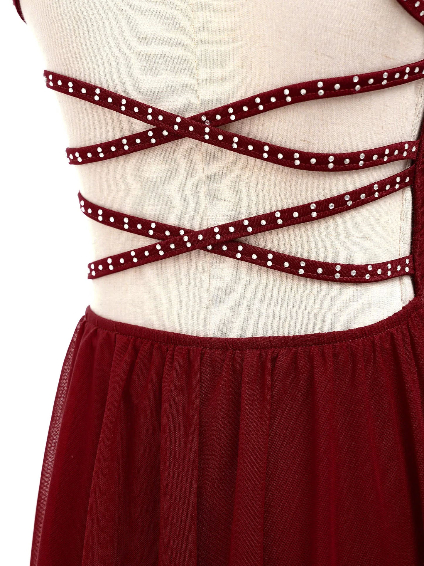 Girls Dance Rhinestone Dress Costume (Age 6-16YRS)