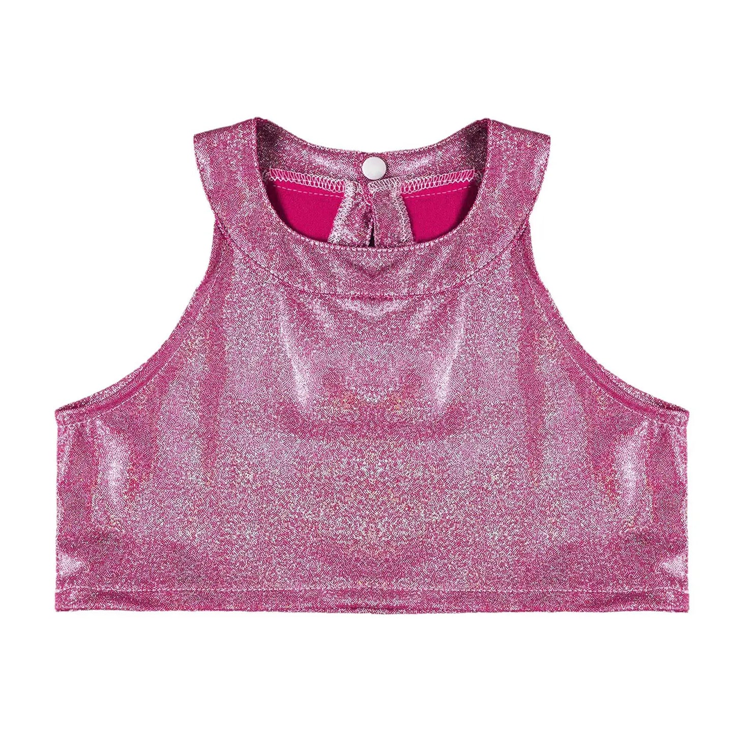 Girls Metallic Shiny Sleeveless Crop Top (Age 24M-16 YRS)