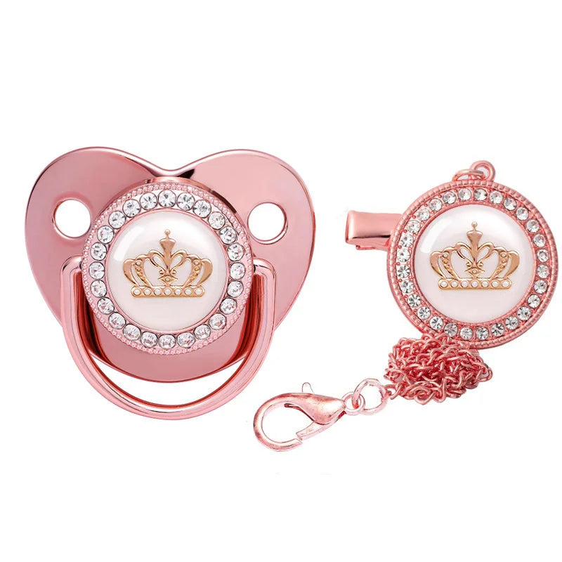 Baby Rhinestone Bling Pacifier Dummy Clip