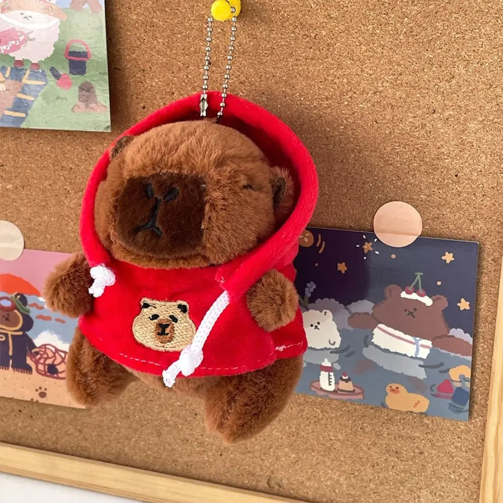 Plush Cute Capybara Stuffed Toy Hoodie with Wings - 12cm Red-Hoodie C