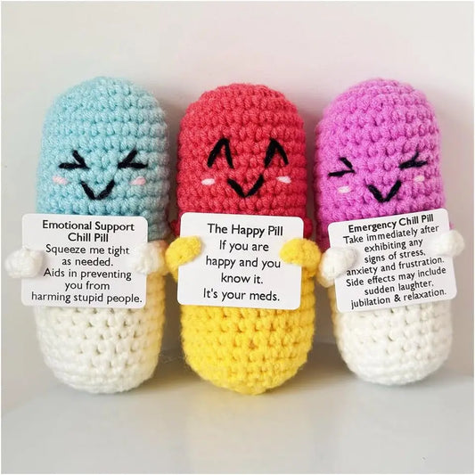 Emotional Support Crochet Chill Pill Positive Pill