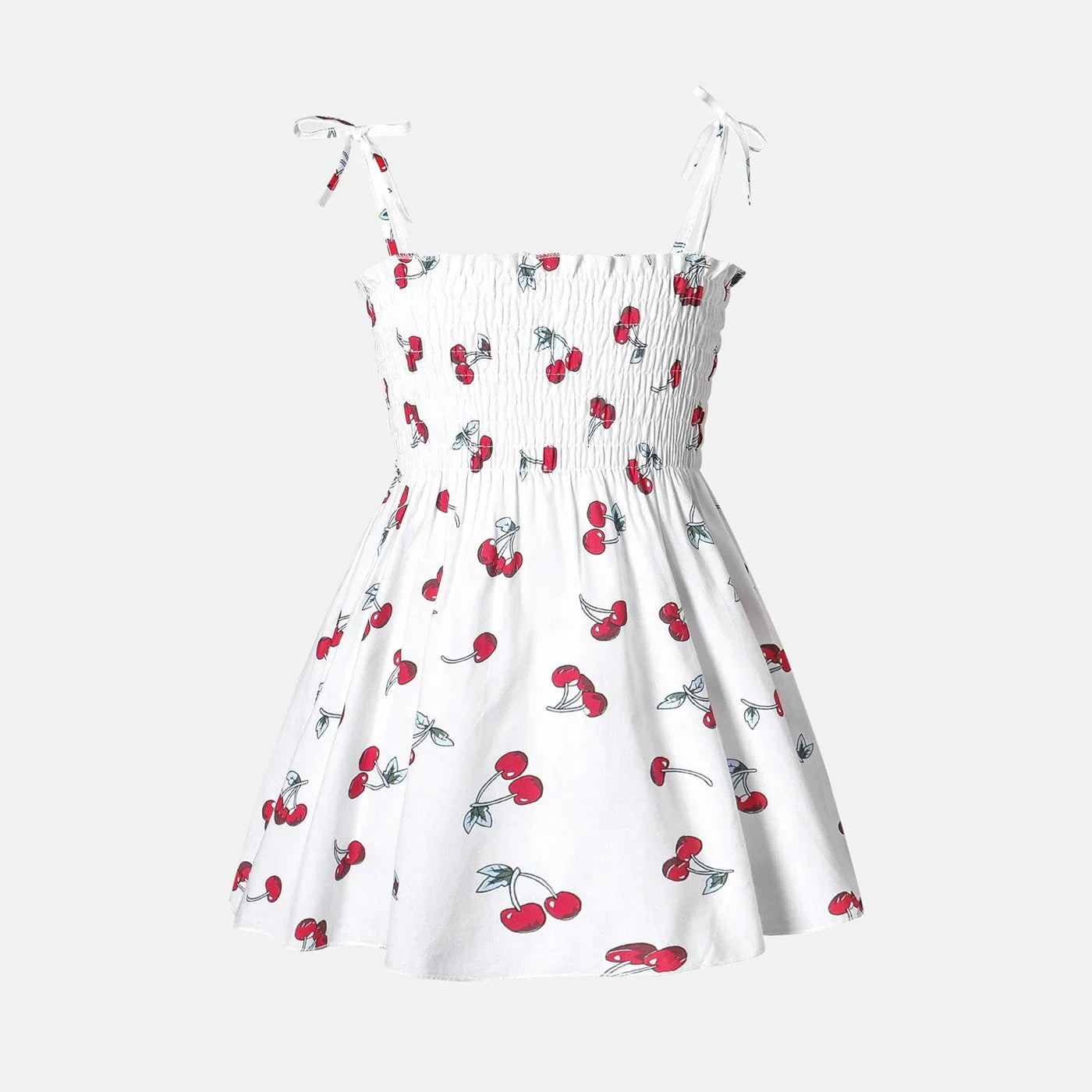 Baby Girls Cotton Cherry Print Strappy Dress (Age 3M-24M)