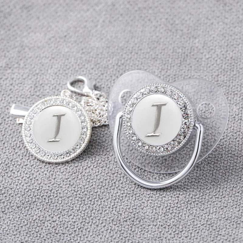Baby Personalized Rhinestone Pacifier Luxury Clips