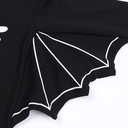 Skeleton Black Bat Costume for Baby 3-6M 6-12M 12-24M Purim Halloween Costumes Romper Hat 2pcs/set