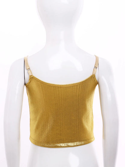 Girls Metallic Shiny Vest Crop Top (Age 24M-16 YRS)
