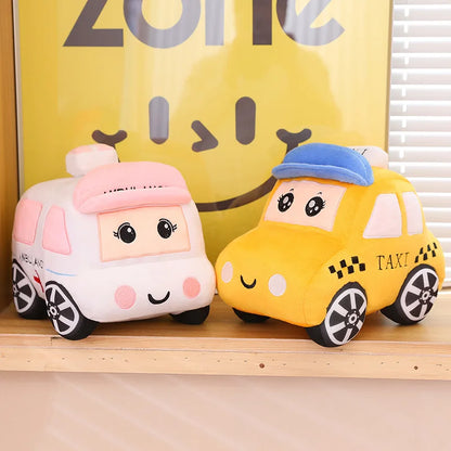 Plush Police Ambulance Taxi Cars Stuffed Toy - 30/40CM