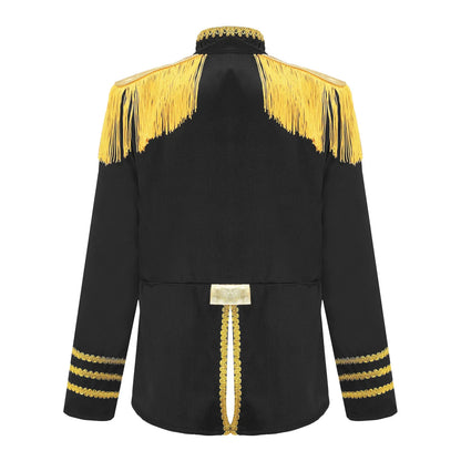 Girls 60s Retro Band Musician Costume Tassel Jacket (Age 6-16 YRS)